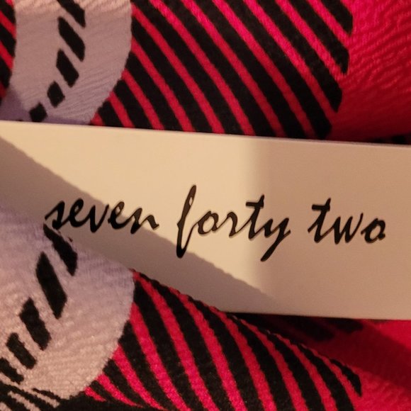 Seven Forty Two NWT Red Plaid Open Front Coat Size XS - Picture 5 of 5